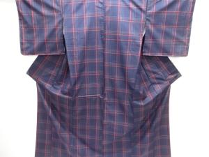 未使用品　格子織り出し本場大島紬着物